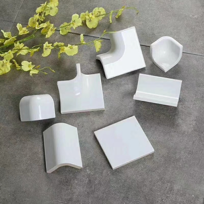 White Color Bullnose Tile Corner Tile for Kitchen Table Bathroom Sink