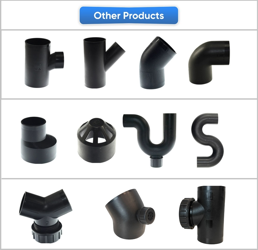 HDPE Fittings for Same-Floor Drainage/Same Floor Drainage PE Ball Cross Fittings/PE Fittings PE 45/90 Elbow Fittings Same Floor Drainage Fittings HDPE Fitting