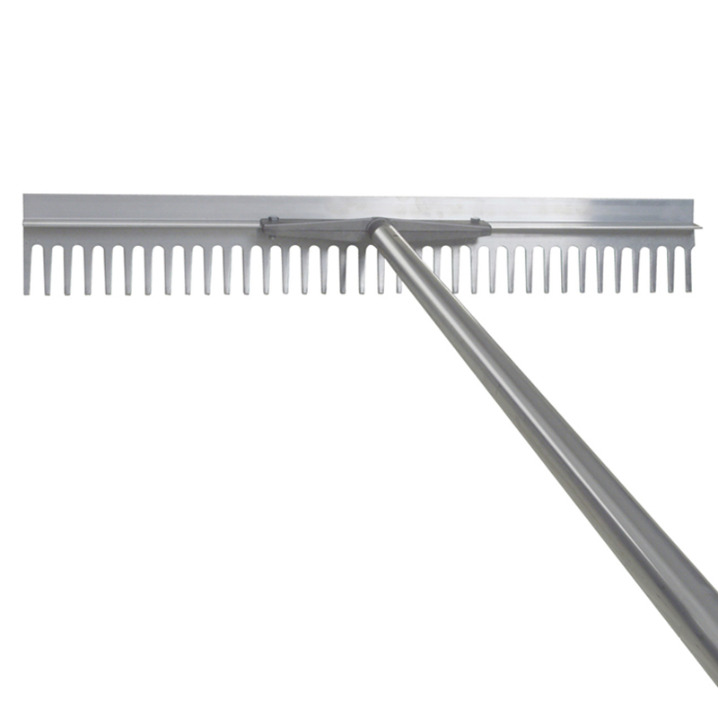 Leaf Rake Tool Aluminum Head Shed Row Landscape Lawn Rake with Handle
