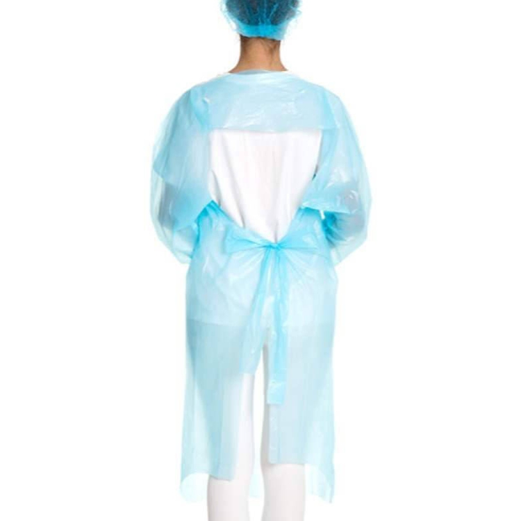 Disposable 45g CPE Plastic Waterproof Apron Gown with Sleeves