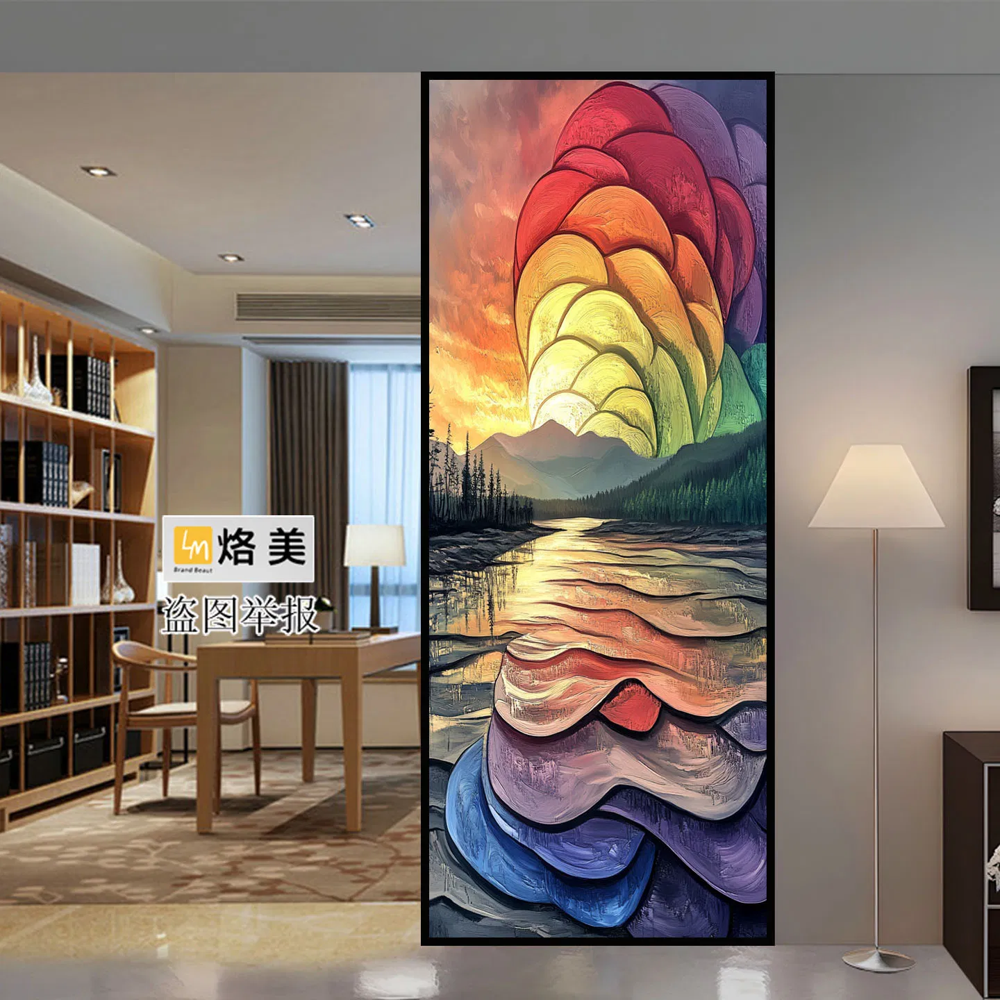 Original Art Glassliving Room Partition Screenentryway of The Residenceamerican Style