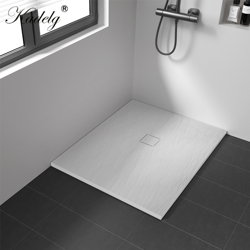 Kadelg White Rectangle Shower Base Resin Deep Modern Chinese Shower Tray