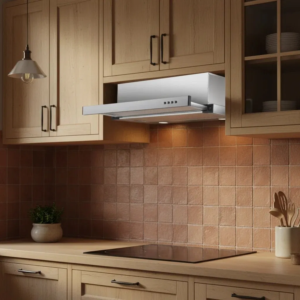 Telescopic Hood Sliding Kitchen Chimney Built in Range Hood Copper Motor