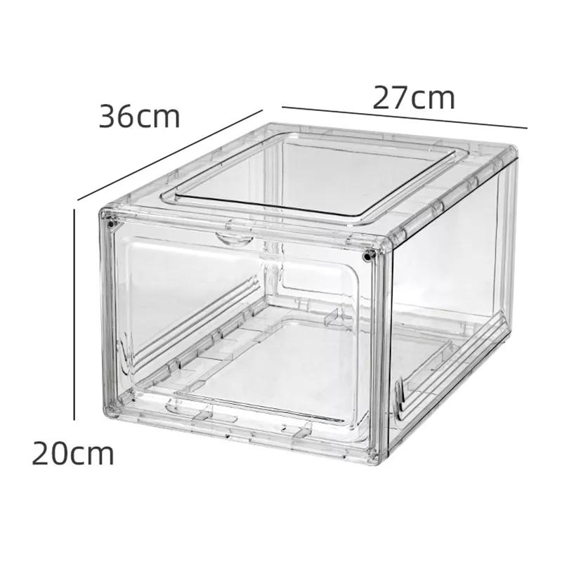 Clear Stackable Acrylic Magnetic Sneakers Rock Sports Shoes Display Containers Shoe Storage Box