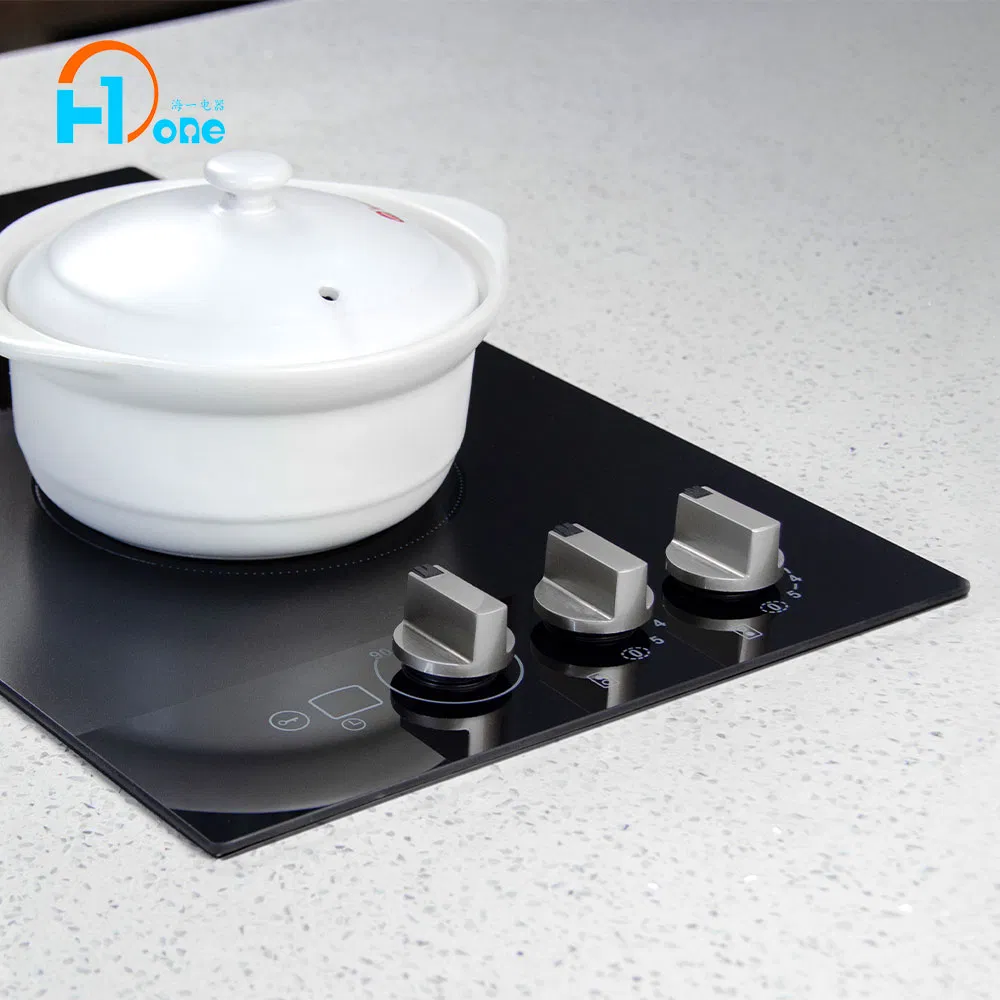 240 Volt 2 Burner Electric Knobs Cooktop Built-in 3000W Hard Wired No Plug