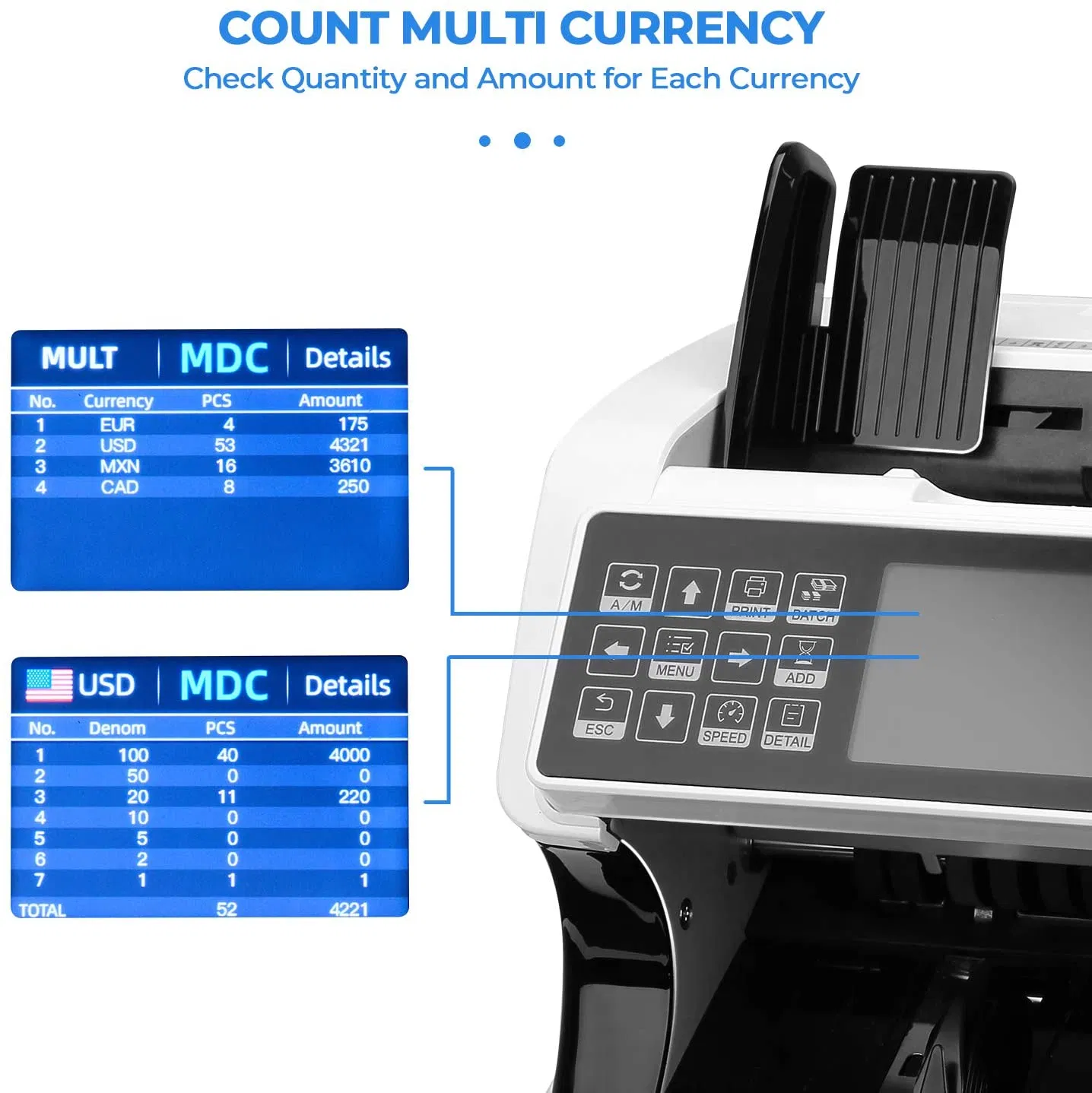 Al-920 Bill Counter Note Counting Machine Currency Counting Machine