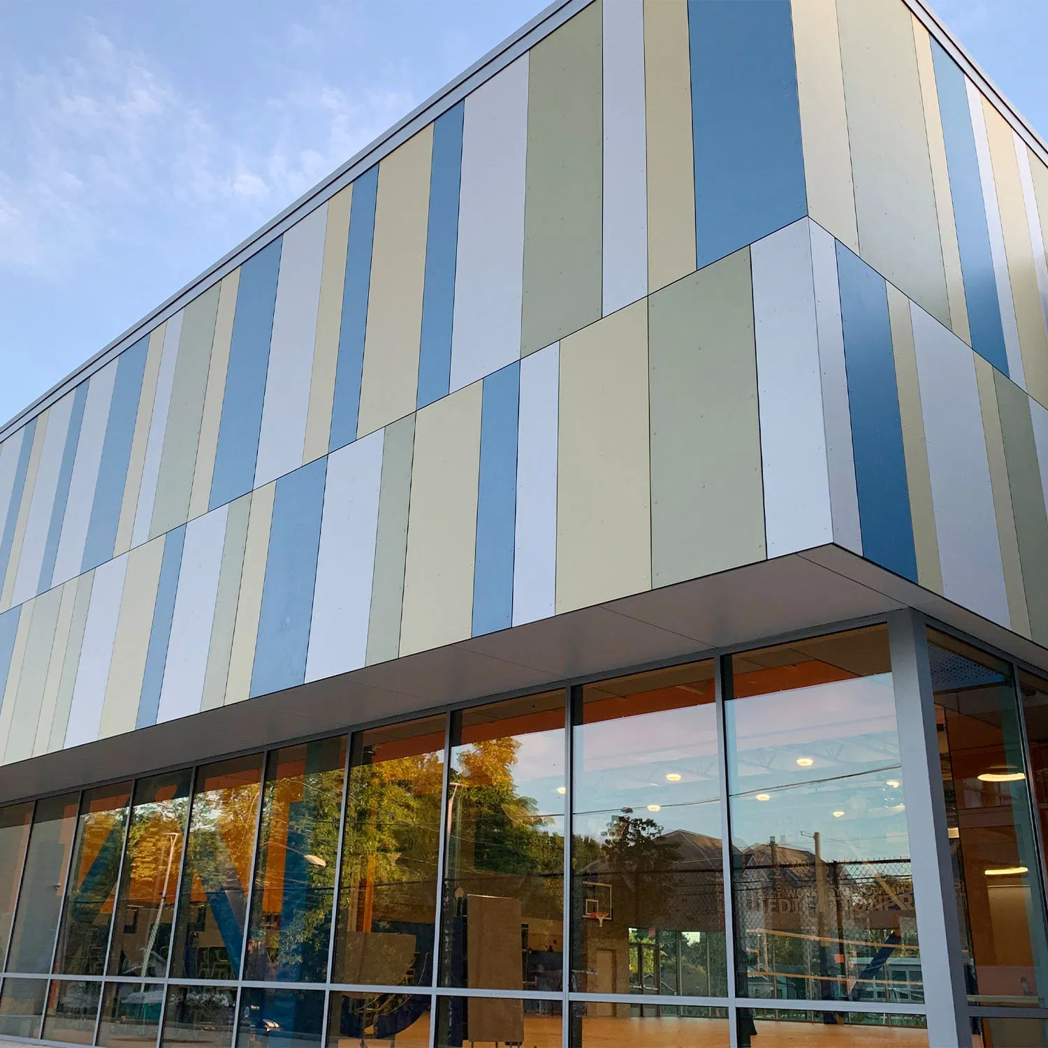 Riveted Installation Method Fiber Cement Board Curtain Wall Construction Office Use