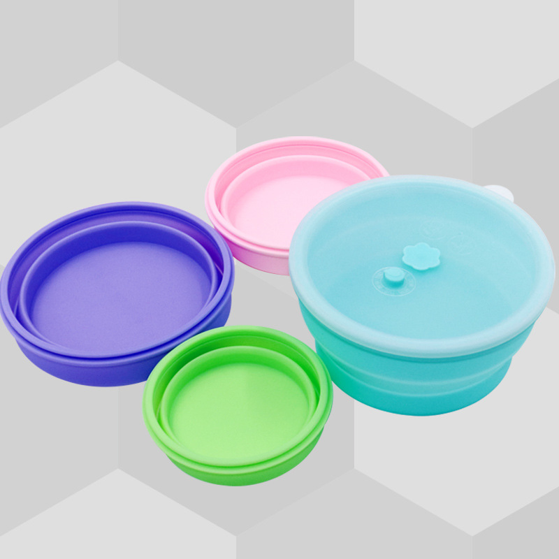 Silicone Sealed Fresh-Keeping Box, Refrigerator Kitchen Lunch Box, Microwave Heating Round Lunch Box, Silicone Tape Lid Storage Box