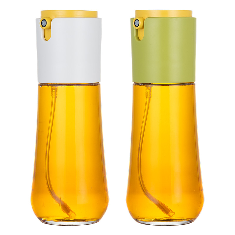 290ml Kitchen 2in1 Oil Sprayer & Dispenser Set Air Pressure Glass Olive Oil Spray Bottle with Custom Coloured Box