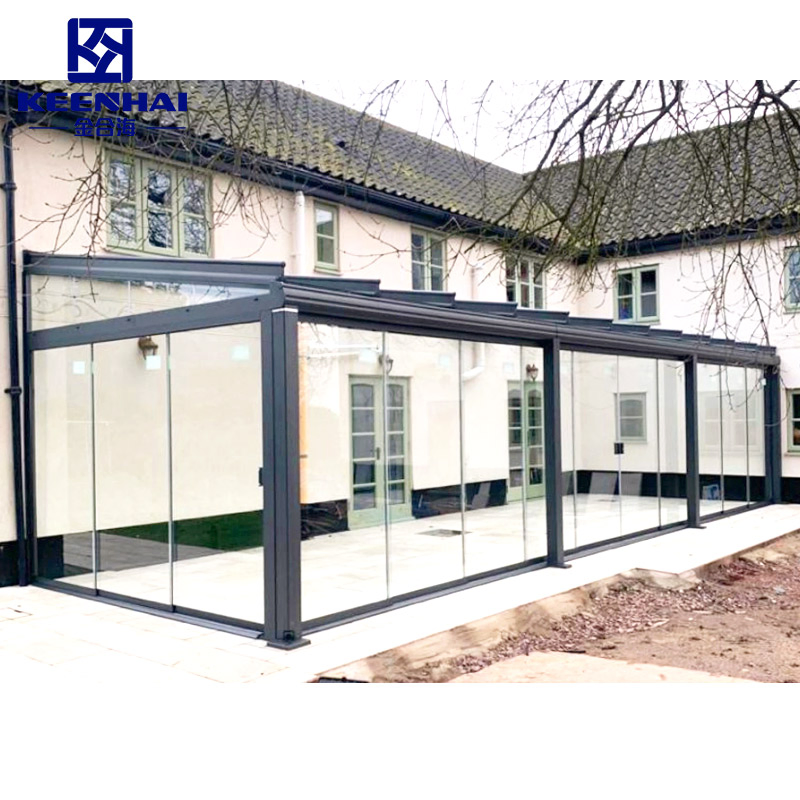 Modern Waterproof Louver Roof System Kits Electric Gazebo Garden Bioclimatic Aluminium Sunroom