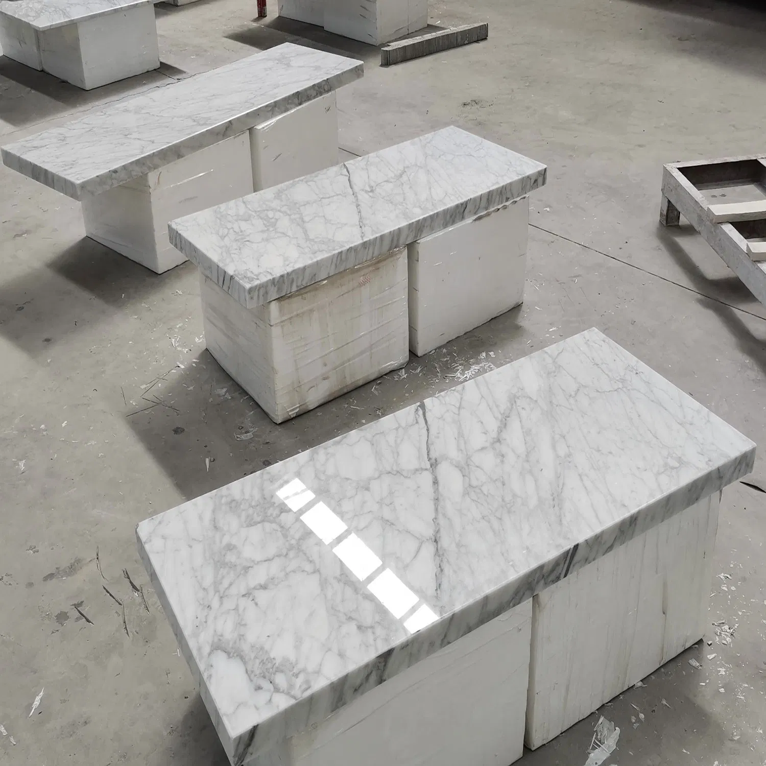 Italy Marble Carrara White Marble Natural Stone Counter Bathroom Vanity Tops