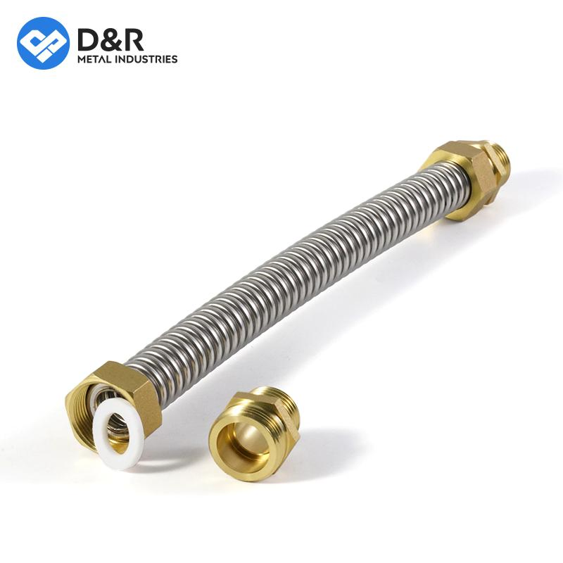 D&R China Popular Types Stainless Steel Wire Braided Corrugated Flexible Metal Hose Shower Tubes Hoses