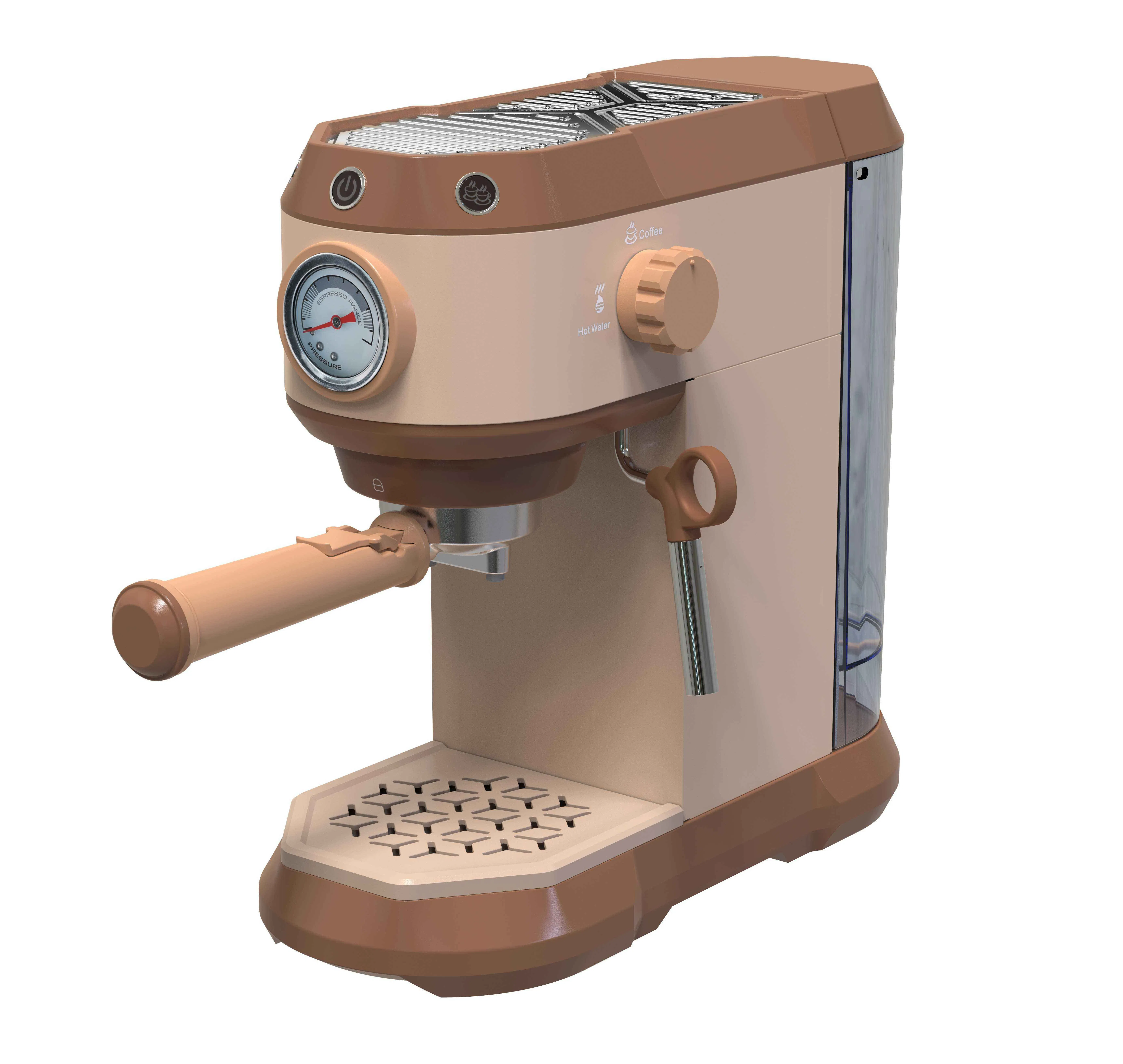 Professional Semi Automatic Espresso Coffee Maker with Pressure Meter and Milk Frother