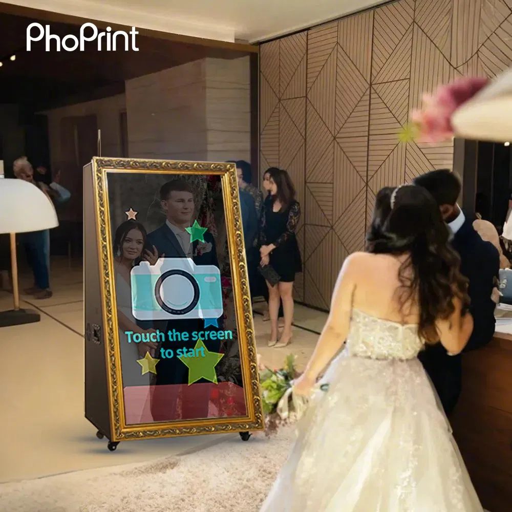 Wholesale 55 Inch LCD Touch Screen Wedding Mirror Photo Booth Machine Selfie Camera with Glass for Photobooths