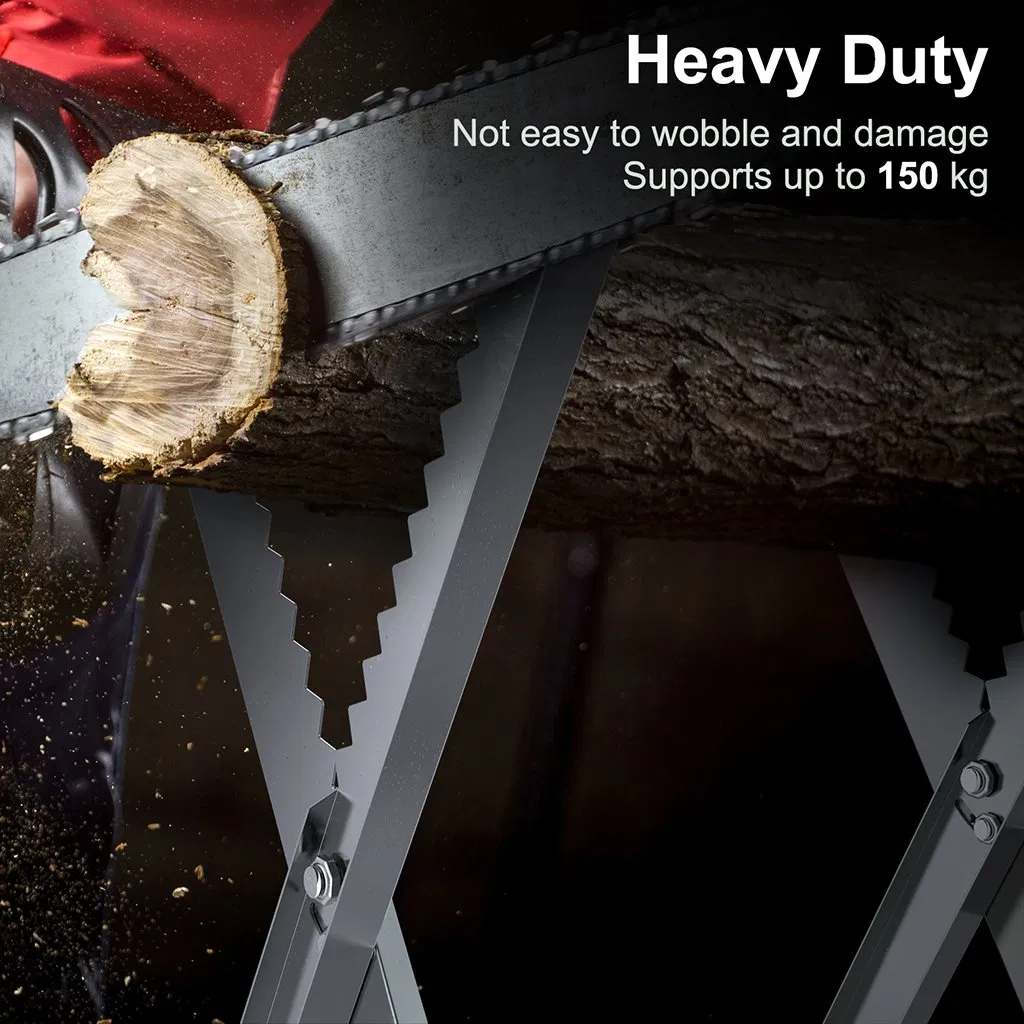 Saw Horse for Logs with Serrated Teeth for Log Firewood and Timber