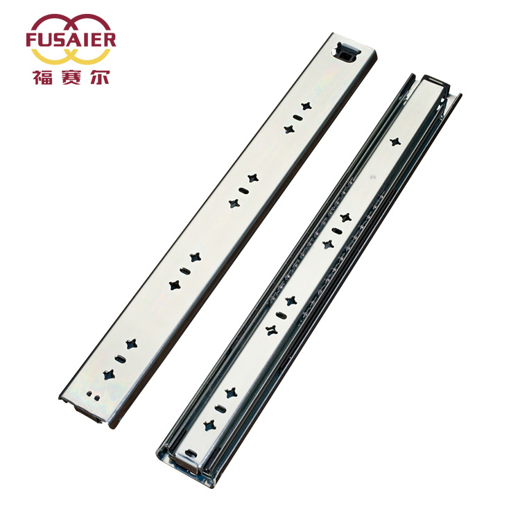Hardware 53mm Heavy Duty Cold Rolled Steel Full Extension Ball Bearing Drawer Slides