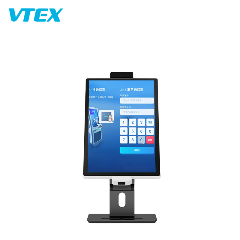 15.6 21.5 23.8 Inch Desktop Kiosk Touchscreen 47 Languages Restaurant Airport Self Service Payment Kiosk