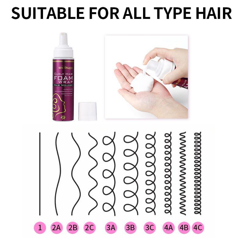 Private Label Salon Household 236ml Natural Nutrition Hair Curl Mousse Styling Foam Mousse for Hair