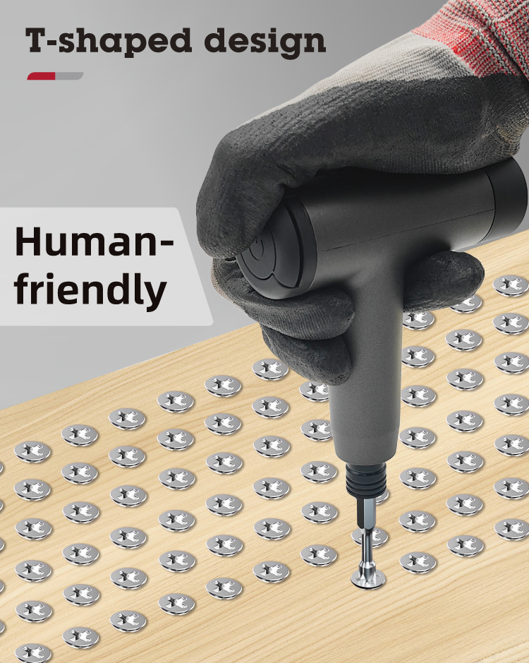 Kcs661 T Type Lithium Screwdriver with LED Light Type-C USB Torque Setting Speed Adjustable