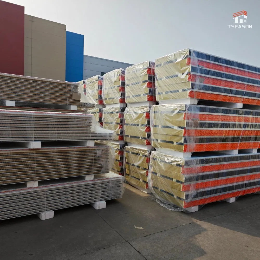 OEM ODM Service Available Custom Logo Printing Rock Wool Core Building Sandwich Panel