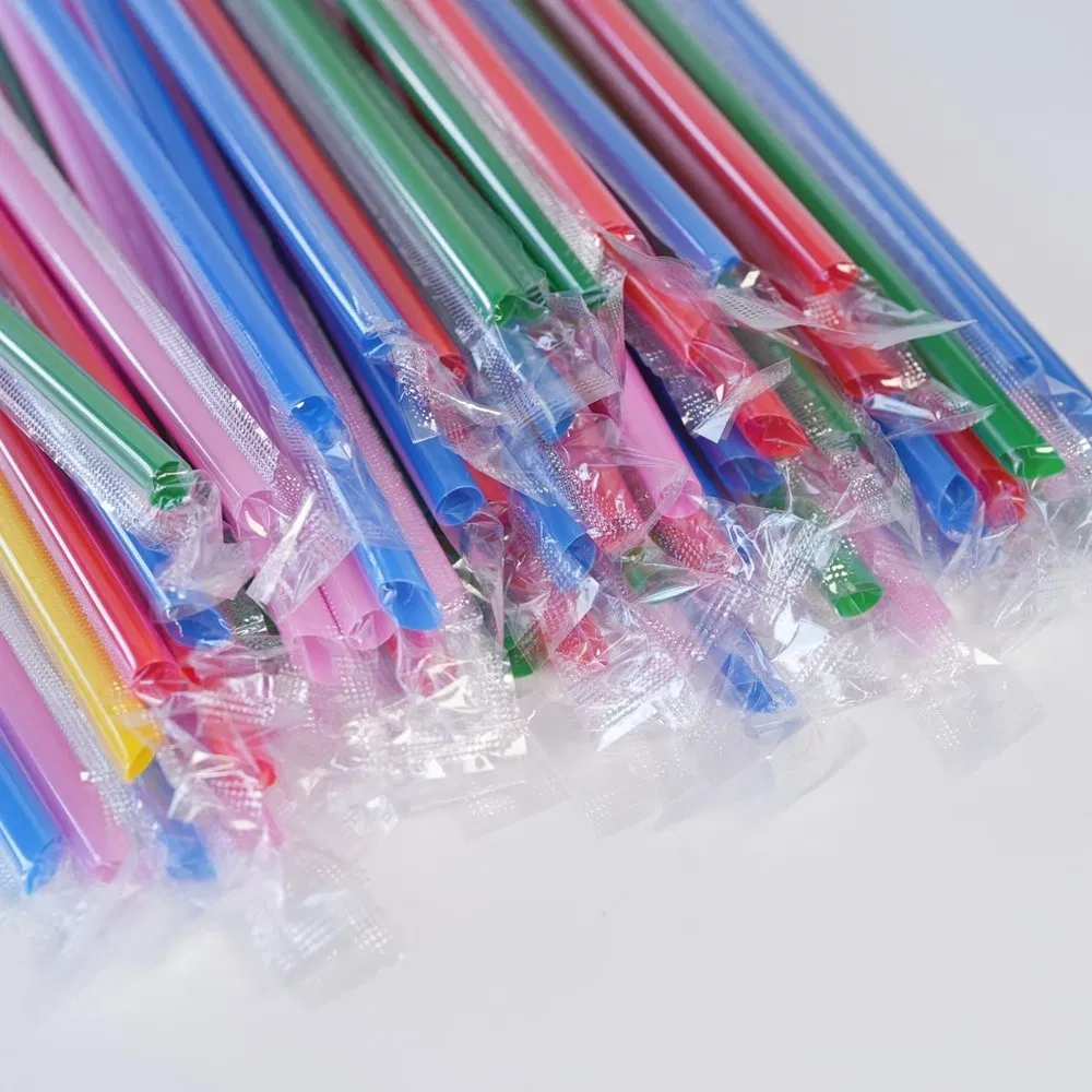 Portable OEM Custom Colored Disposable Eco Friendly Plastic Drinking Straight Straw