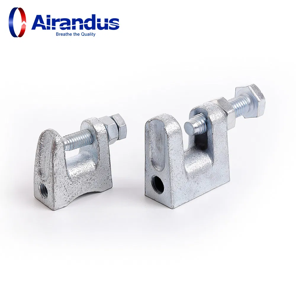 Galvanized Beam Clamp for Air Duct Flange with Tapped Hole Threaded Rod 10mm
