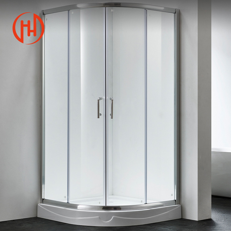 Designer Glass Aluminium Framed Rose Gold Finish Luxury Sliding Shower Door