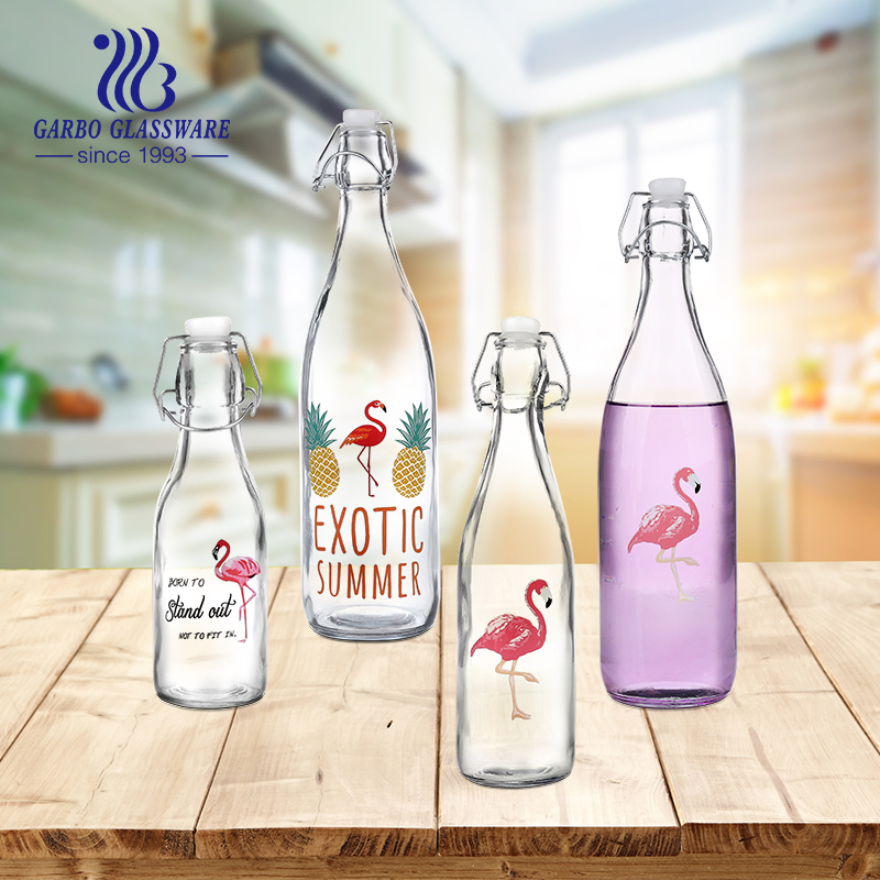 Customized High Quality Garbo Decal Glass Oil Bottles 250ml Can for Kitchenware and Tableware