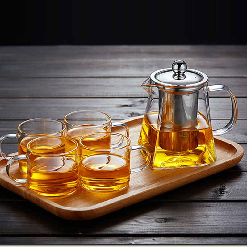 Wholesale Customized Classic Square Glass Teapot Kettle Set
