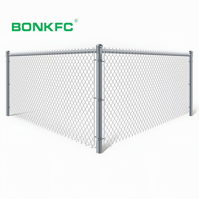 Bonkfc PVC Coated Fence Iron Steel Woven Steel Wire Mesh High Security Industrial Diamond Mesh Fence Airport Fence Mesh Garden Fence Galvanized Chain Link Fence