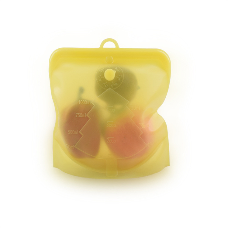 Soft Reusable Fresh-Keeping Food Grade Silicone Snack Sandwich Bag Food Storage Bag for Kids Baby