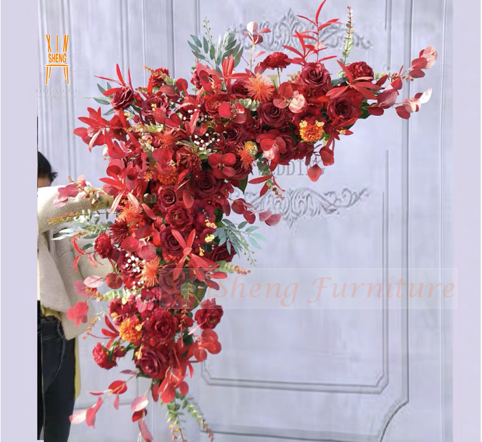 Wedding Triangle Artificial Flower Decorative Party Arch Flower Runner