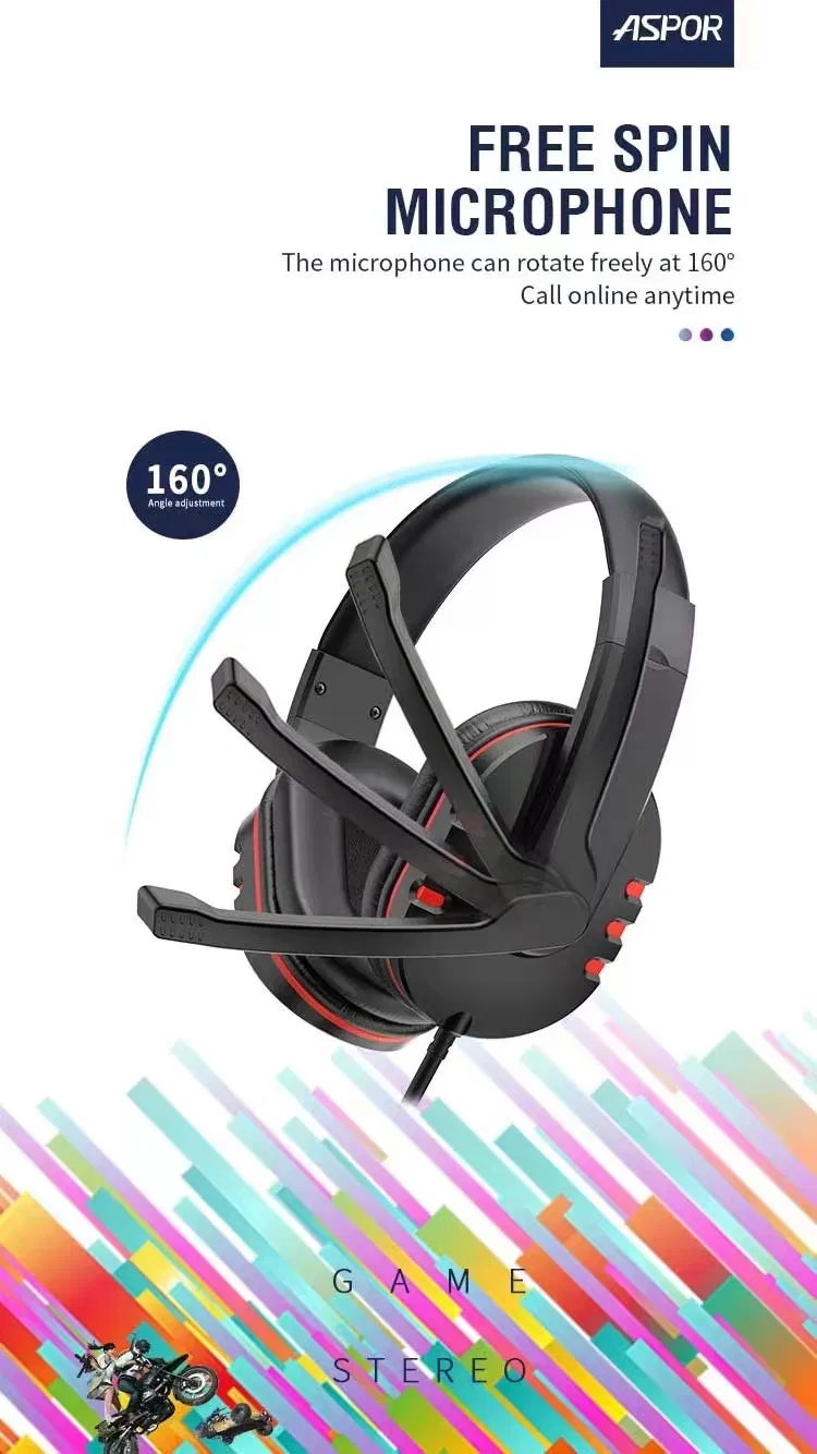 Игровые наушники ASPOR A216 с микрофоном