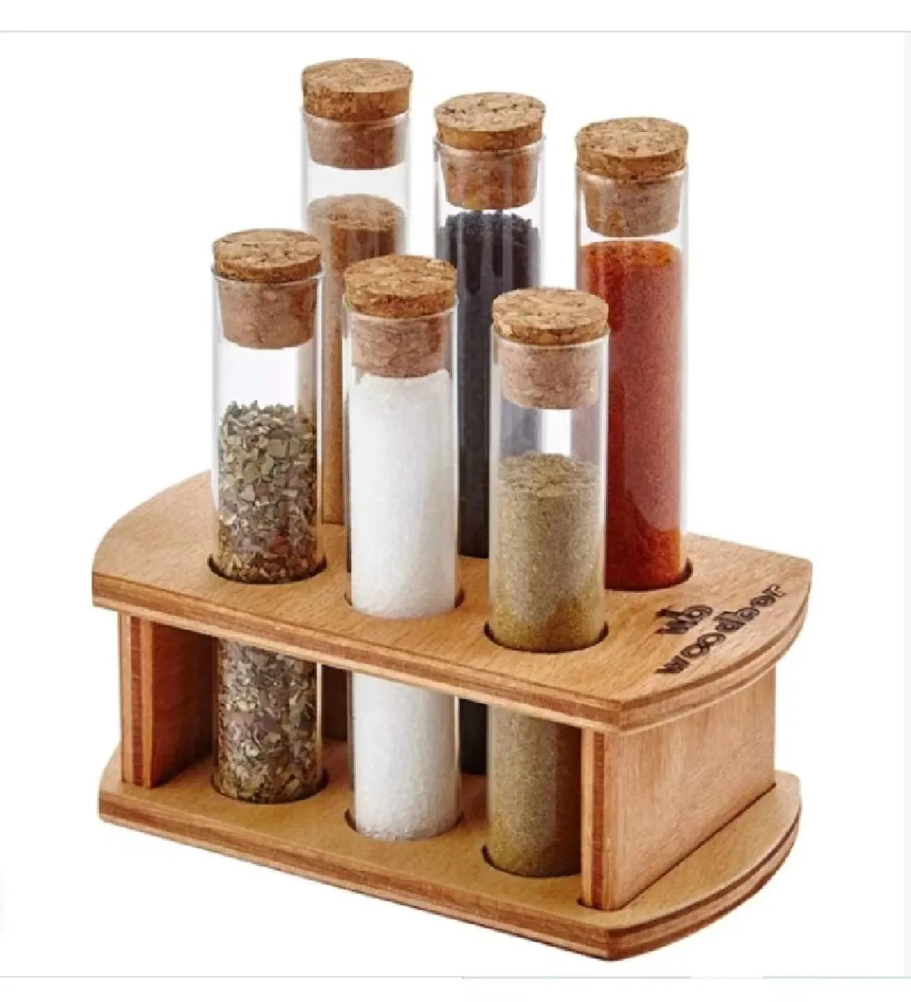 Flat Glass Test Tube with Cork Caps