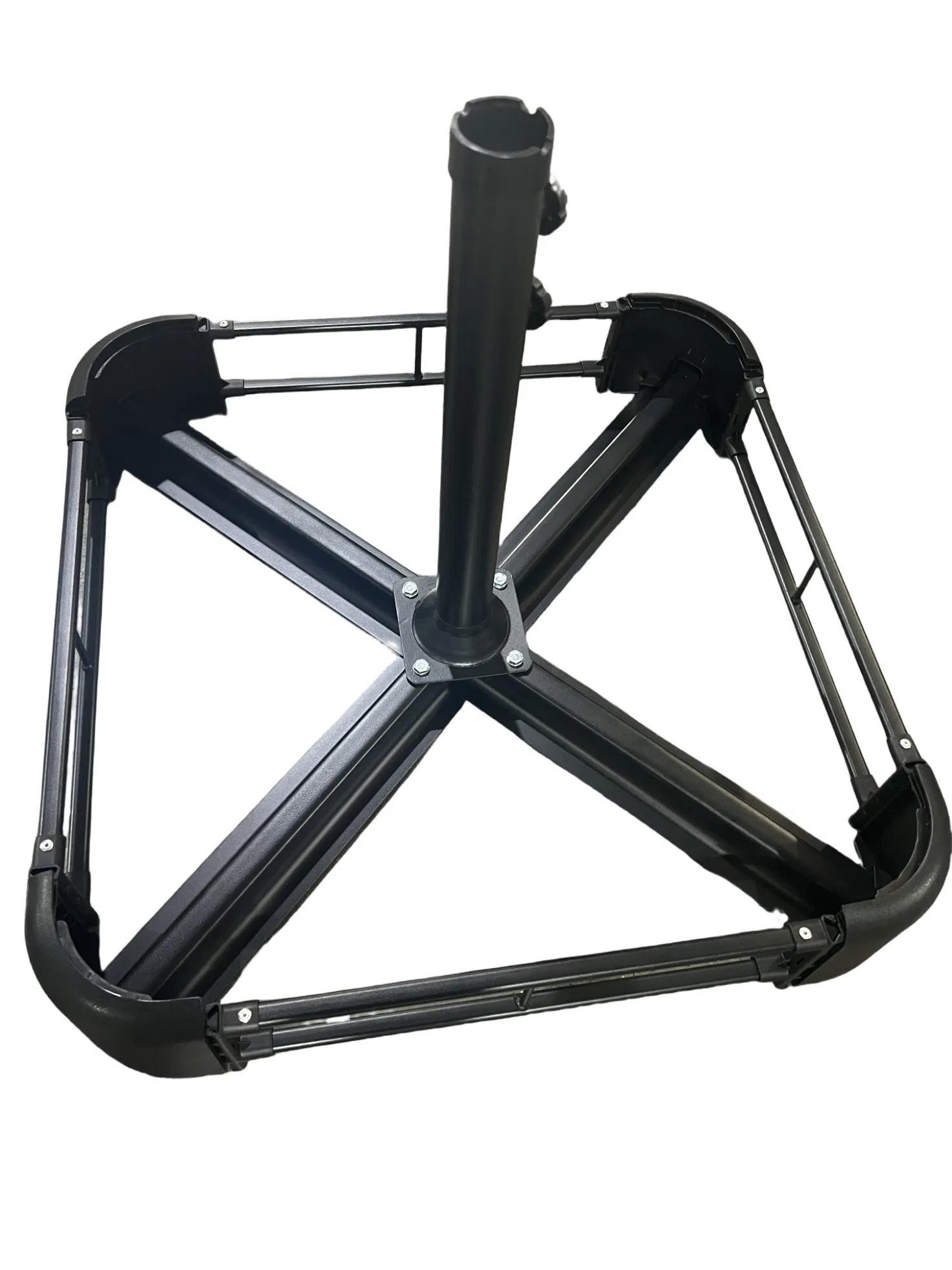 Большой садовый зонт с тремя куполами и основанием