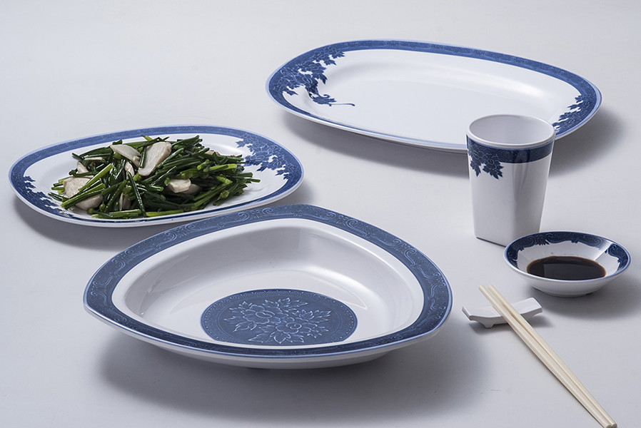 Кружка меламиновая с синим цветком для горячих и холодных напитков