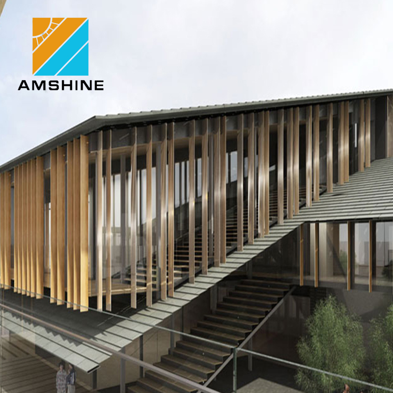 Vertical Sun Protection Aluminum Sun Shade Airfoil Louver Blades Curtain Wall for Facade Decorate