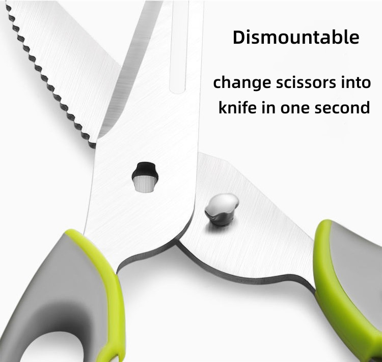 Kitchen Scissors with Magnetic Holder Heavy Duty Kitchen Shears Meat Scissors Multifunctional Stainless Steel Cooking Poultry Scissors for Household-3.0mmgre-Hz