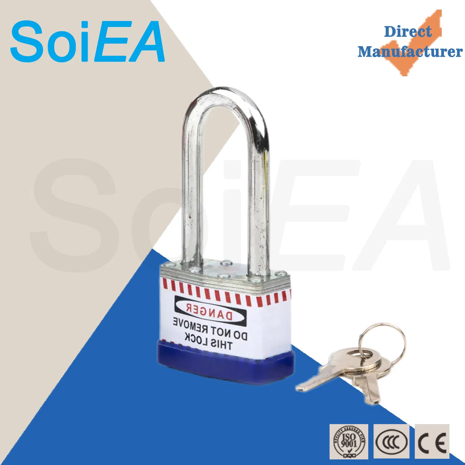 Quality Waterproof Nickel Plated Steel 40mm Long Shackle Laminated Padlock