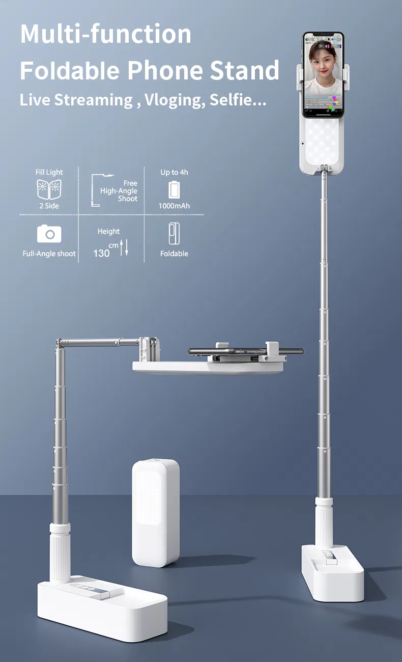 Монопод для селфи с двумя держателями и беспроводной зарядкой