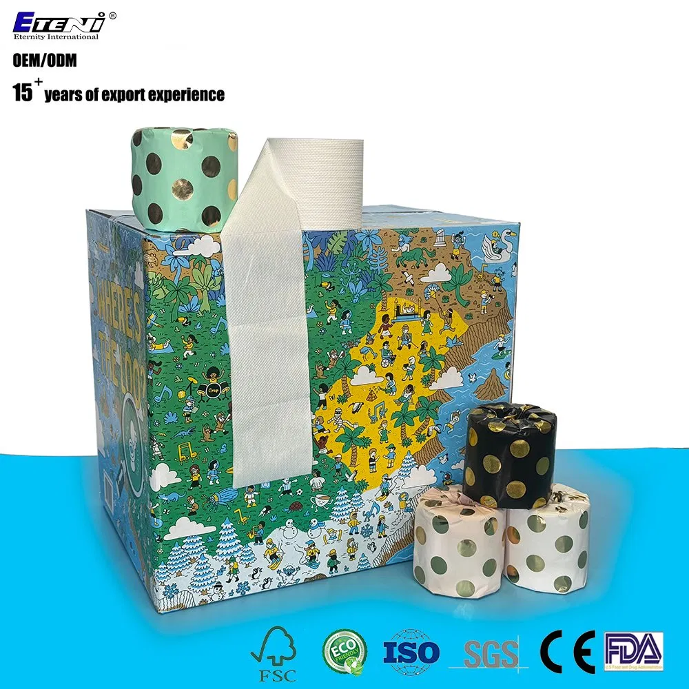 Quality Supplier OEM Various Fashionable Packaging Bamboo Pulp Toilet Tissue Paper Roll