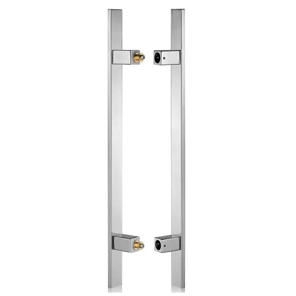 Modern Long Pull Handle Offset Doors Stainless Steel Glass Door Pull Handle with V Foot