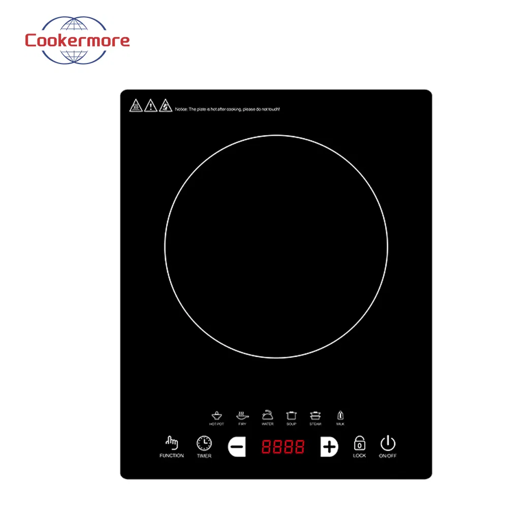 Single Burner Black Crystal Galss 2000W Induction Cooker