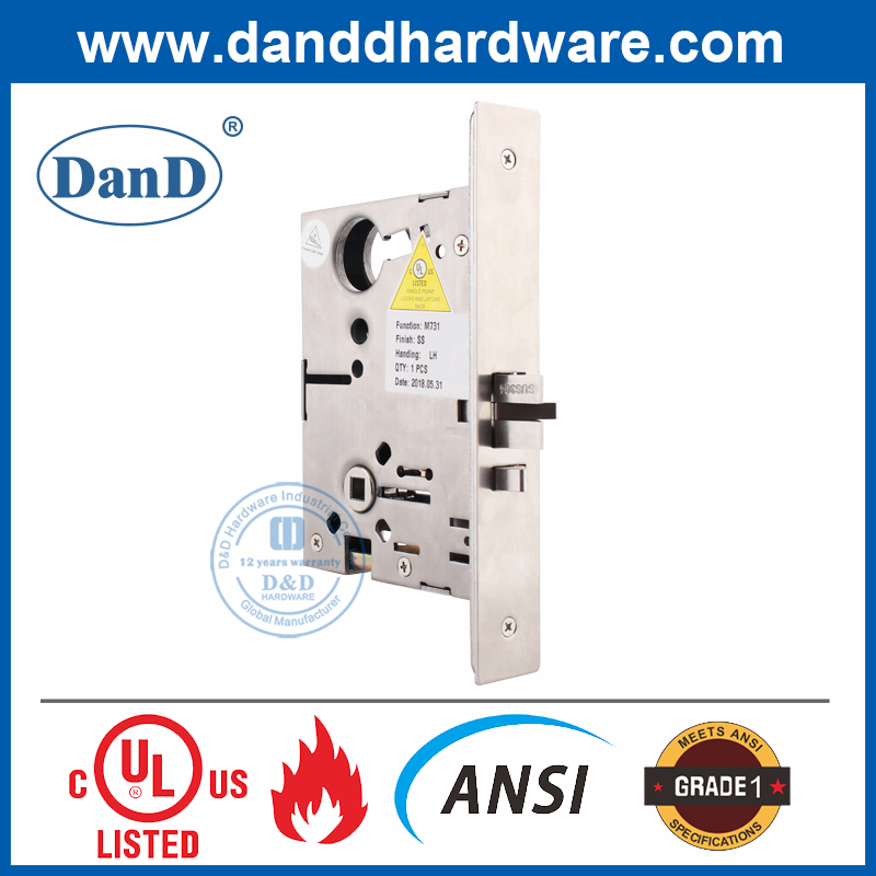Door Fitting ANSI Inside Security Exit or Communicating Lock for Commercial Door