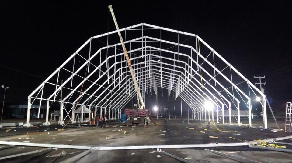 Industrial Polygon Tent for Warehouse or Factory Workshop