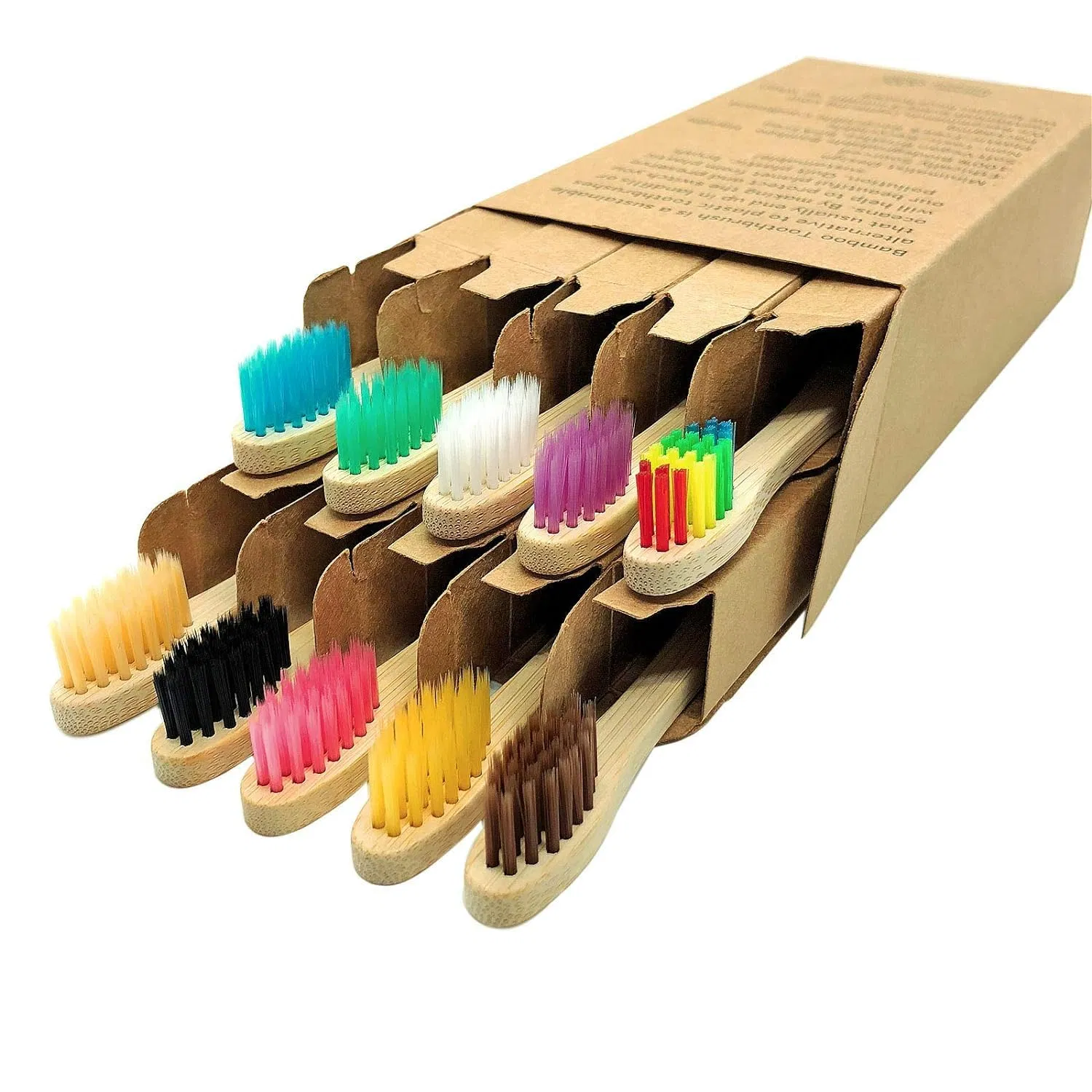 Bamboo Toothbrushes Biodegradable Soft Bristles for Home/Hotel Oral Care Bulk Wholesale