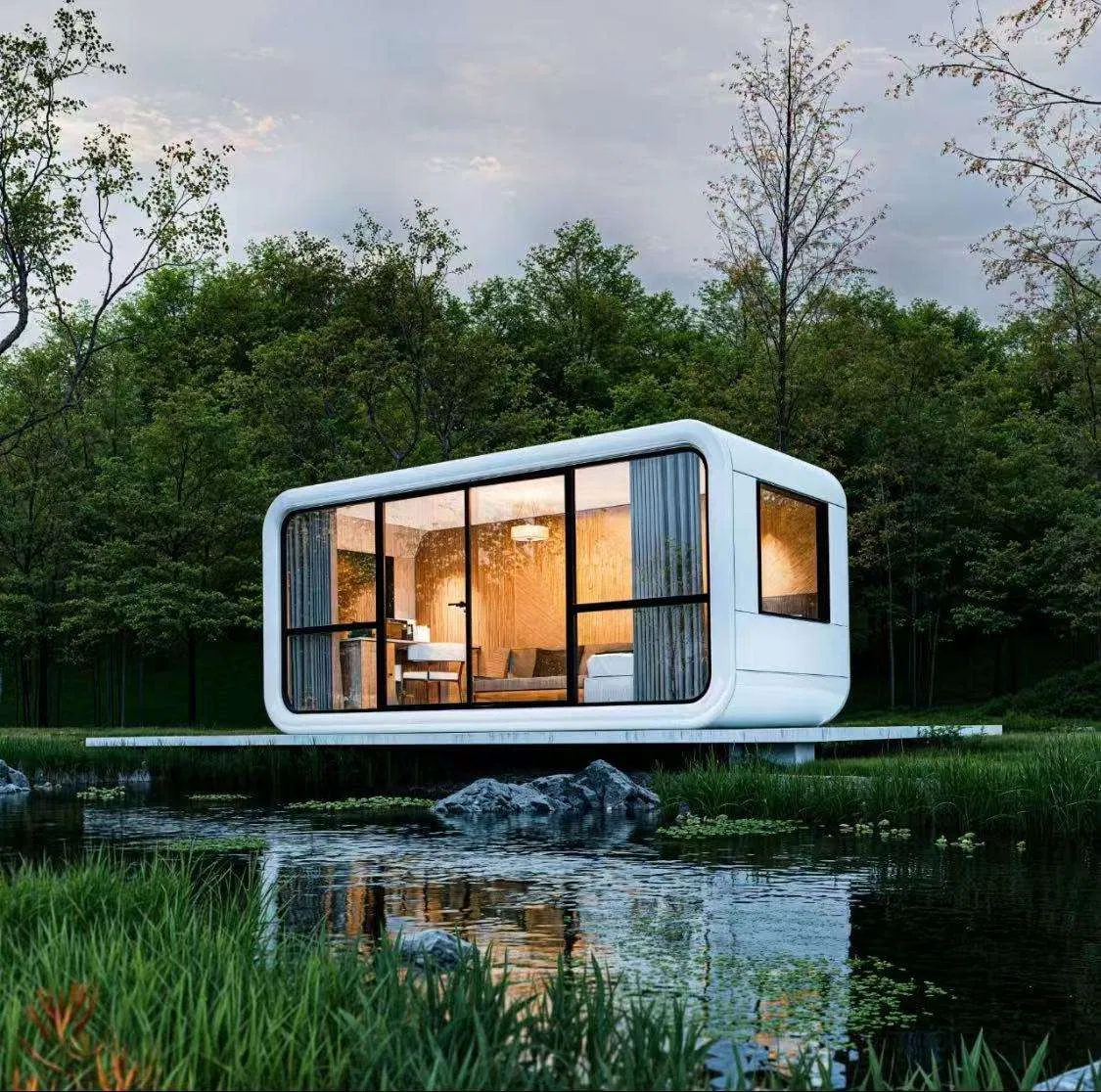 Modern Design Small Mobile Studio Pod 20FT 40FT Prefab Apple Cabin for Hotel