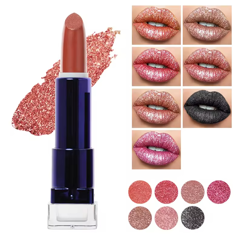 Custom Make Your Own Brand New Fashion Perfect Glitter Lipstick Diamond Flash Lipstick for Parties Dinners