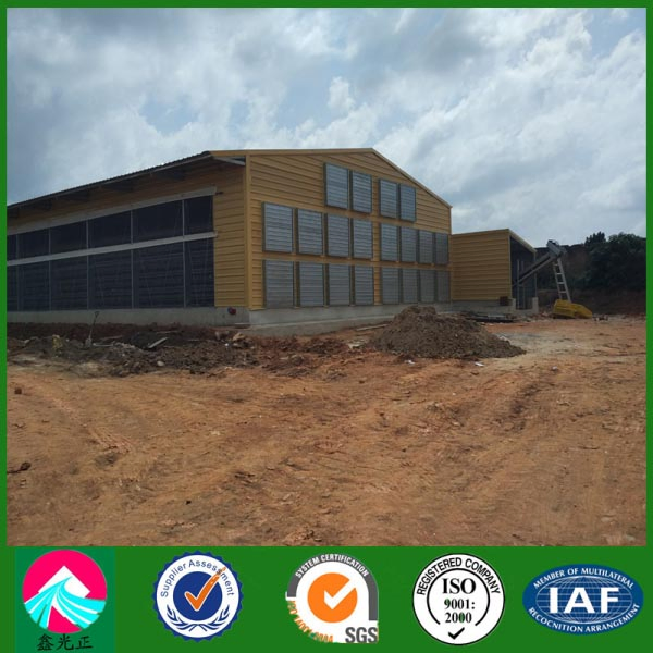 Prefabricated China Steel Structure Poultry Farms with Cage-Rearing Equipment
