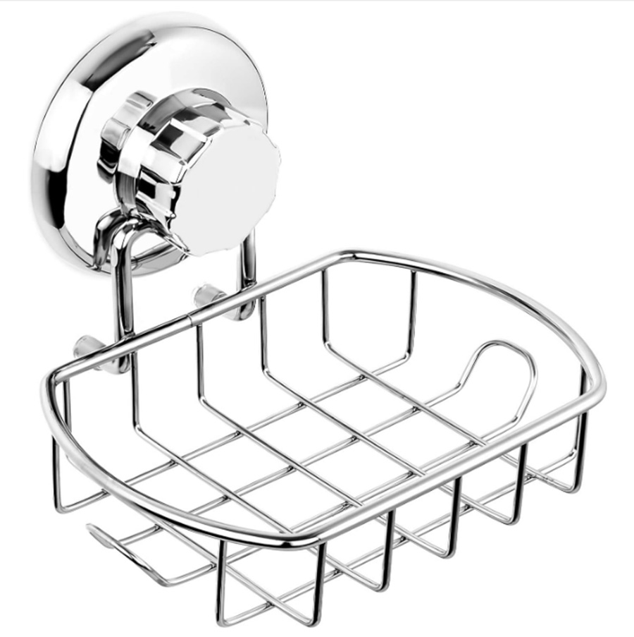 Soap Basket Sponge Holder Suction Soap Dish with Hooks for Bathroom